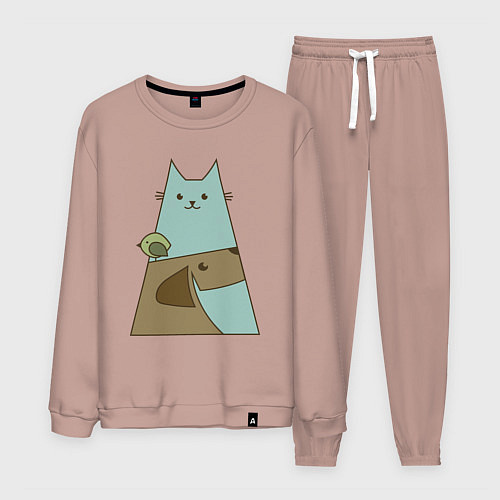 Мужской костюм Собачка птичка кошечка / Пыльно-розовый – фото 1