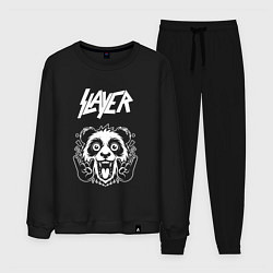 Костюм хлопковый мужской Slayer rock panda, цвет: черный