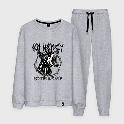 Костюм хлопковый мужской Нет пощады нечестивым, цвет: меланж