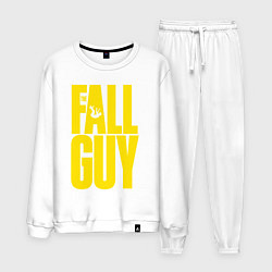 Костюм хлопковый мужской The fall guy logo, цвет: белый