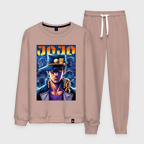 Мужской костюм Jojo - Jotaro Kujo ai art / Пыльно-розовый – фото 1