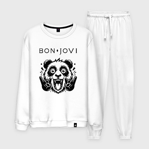 Мужской костюм Bon Jovi - rock panda / Белый – фото 1