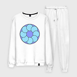 Костюм хлопковый мужской Круги пересеченные в круге, цвет: белый