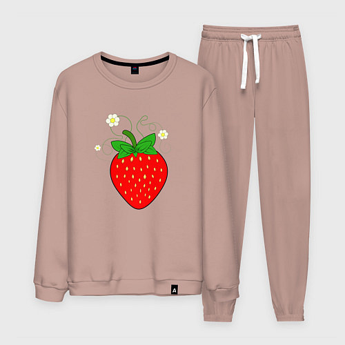Мужской костюм Ягода клубничка крупная / Пыльно-розовый – фото 1