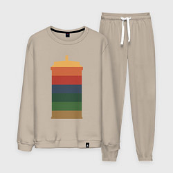 Костюм хлопковый мужской Tardis colors, цвет: миндальный