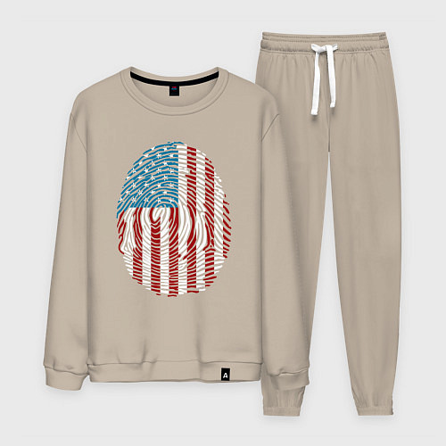 Мужской костюм Отпечаток США / Миндальный – фото 1