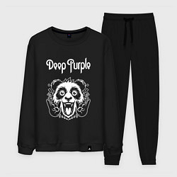 Костюм хлопковый мужской Deep Purple rock panda, цвет: черный