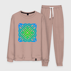 Мужской костюм Квадратный голубой кельтский узор