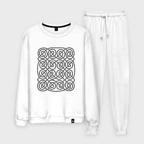 Мужской костюм Кельтский бесконечный черный узор / Белый – фото 1
