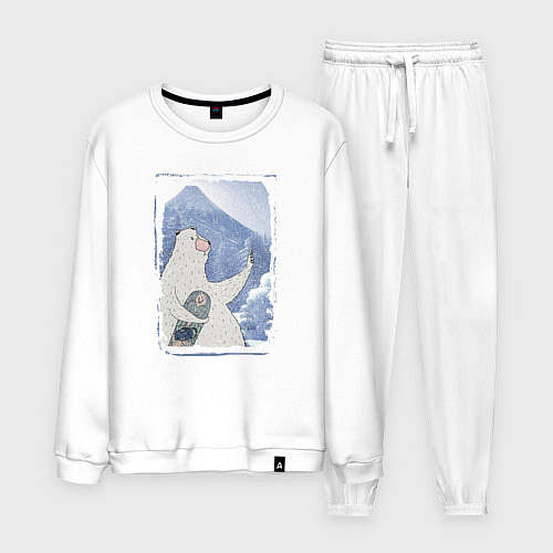 Мужской костюм Зимние медвежьи селфи / Белый – фото 1