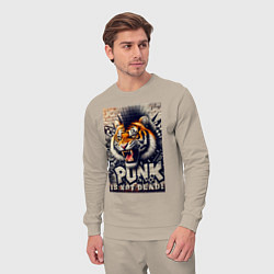 Костюм хлопковый мужской Cool tiger - punks not dead, цвет: миндальный — фото 2