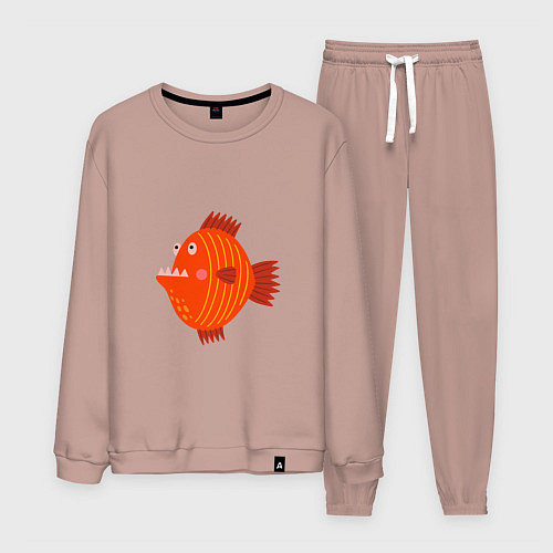 Мужской костюм Зубастая рыба / Пыльно-розовый – фото 1