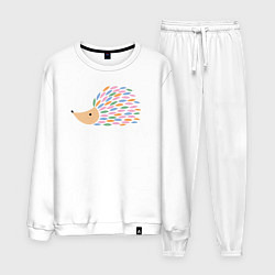 Костюм хлопковый мужской Милый ёж, цвет: белый