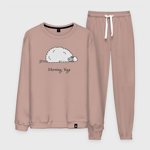 Мужской костюм Йога овечки / Пыльно-розовый – фото 1