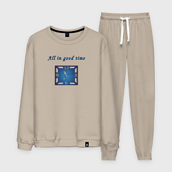 Костюм хлопковый мужской All in good time, цвет: миндальный