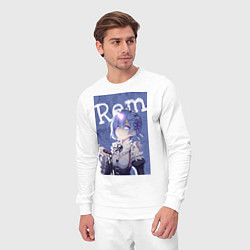 Костюм хлопковый мужской Рем близняшка горничная, цвет: белый — фото 2