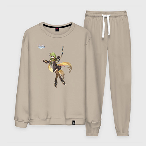 Мужской костюм Коллеи из Геншин Импакт / Миндальный – фото 1