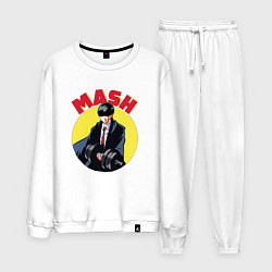 Костюм хлопковый мужской Мэш Бёрндэд, цвет: белый