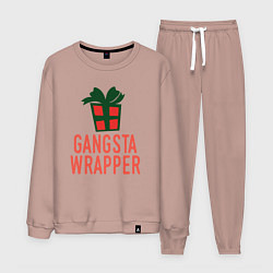 Костюм хлопковый мужской Gangsta wrapper, цвет: пыльно-розовый