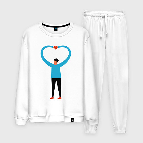 Мужской костюм Сердечко в руках / Белый – фото 1