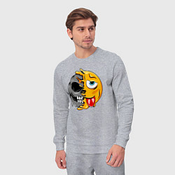 Костюм хлопковый мужской Смайл с языком, цвет: меланж — фото 2