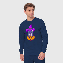 Костюм хлопковый мужской Kitty halloween, цвет: тёмно-синий — фото 2