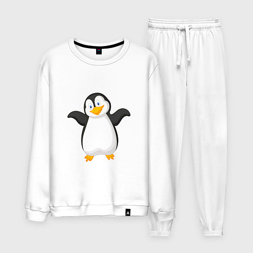 Мужской костюм Веселый пингвин красивый / Белый – фото 1