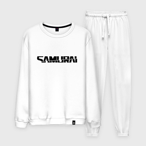 Мужской костюм Киберпанк - черная надпись Samurai / Белый – фото 1