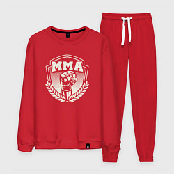 Костюм хлопковый мужской Кулак MMA, цвет: красный