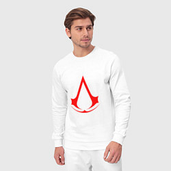 Костюм хлопковый мужской Red logo of assassins, цвет: белый — фото 2