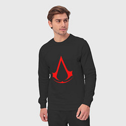 Костюм хлопковый мужской Red logo of assassins, цвет: черный — фото 2