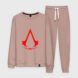 Костюм хлопковый мужской Red logo of assassins, цвет: пыльно-розовый