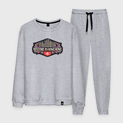 Костюм хлопковый мужской Добро пожаловать в Гонконг, цвет: меланж