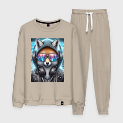 Костюм хлопковый мужской Urban fox - ai art, цвет: миндальный