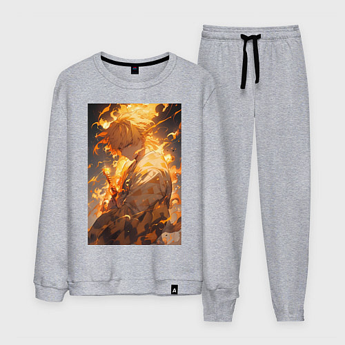 Мужской костюм Клинок, рассекающий демонов Дзэнъицу Агацума / Меланж – фото 1