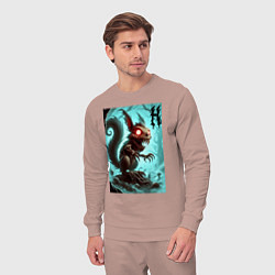 Костюм хлопковый мужской Жуткая белка - хэллоуин, цвет: пыльно-розовый — фото 2