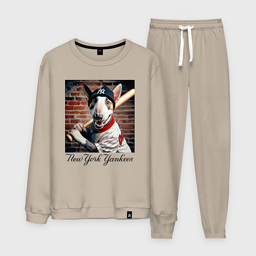 Мужской костюм Bull terrier - New York yankees baseball team / Миндальный – фото 1
