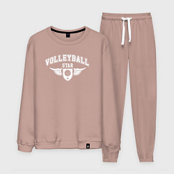 Костюм хлопковый мужской Волейбольная звезда, цвет: пыльно-розовый