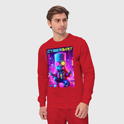 Костюм хлопковый мужской Cyber Bart in metropolis - neon glow, цвет: красный — фото 2