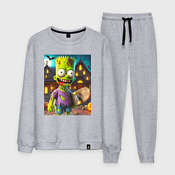 Костюм хлопковый мужской Зомби Барт Симпсон - нейросеть, цвет: меланж