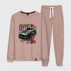 Костюм хлопковый мужской Rx7 Twin turbo, цвет: пыльно-розовый
