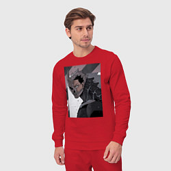 Костюм хлопковый мужской Кайдзю номер восемь Кафка Хибино Силы обороны боец, цвет: красный — фото 2