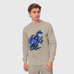 Костюм хлопковый мужской Azure dragon, цвет: миндальный — фото 2