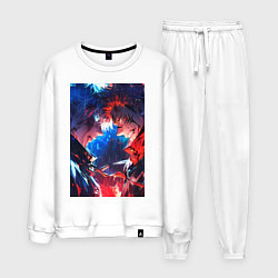 Костюм хлопковый мужской Магическая битва Сатору Годзё Сукуна Рёмэн, цвет: белый