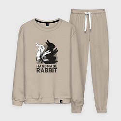 Костюм хлопковый мужской Кролик ручной работы, цвет: миндальный