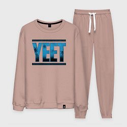 Костюм хлопковый мужской Jey Uso yeet wwe, цвет: пыльно-розовый