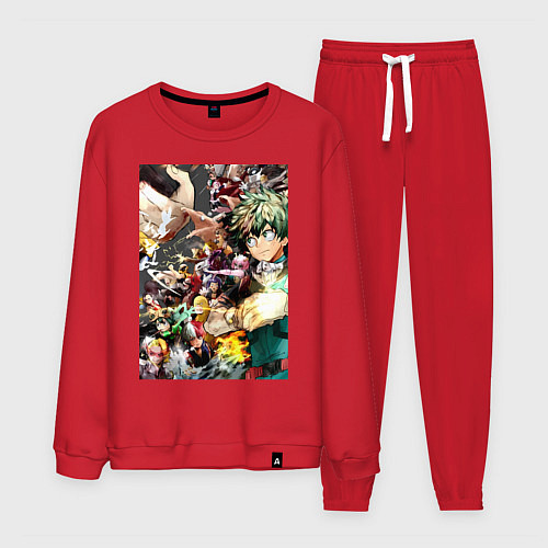 Мужской костюм Моя геройская академия Идзуку Мидория Отяко Урарак / Красный – фото 1