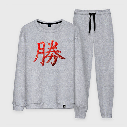 Мужской костюм Иероглиф - победа - выпуклый / Меланж – фото 1