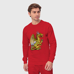 Костюм хлопковый мужской HOMM3 gold dragon, цвет: красный — фото 2