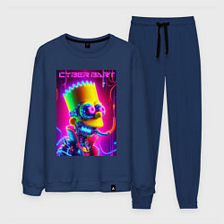 Костюм хлопковый мужской Cyber Bart - neon glow fantasy, цвет: тёмно-синий